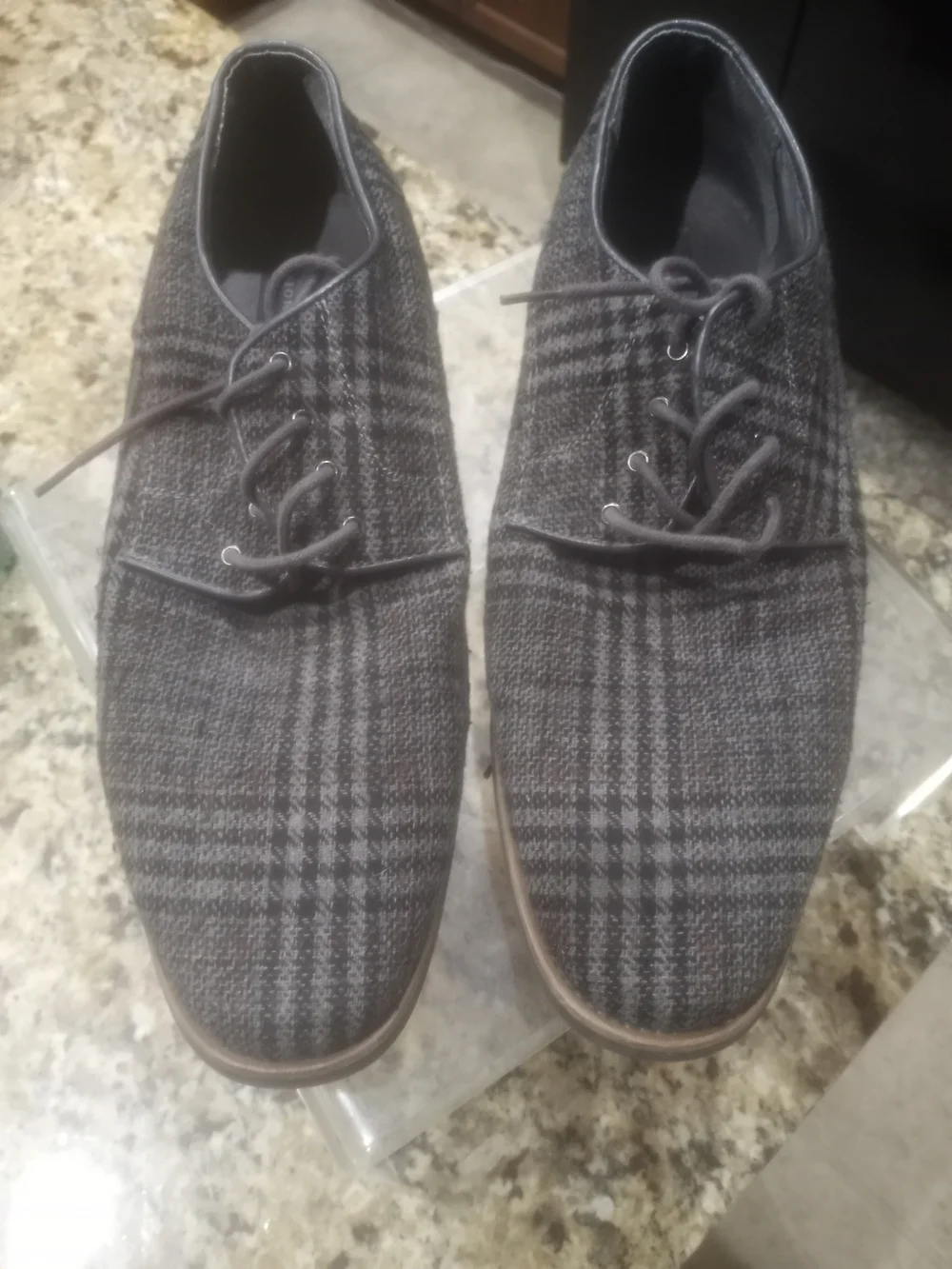 Giorgio Brutini Gray Plaid Lace-Up Men's Dress Shoes